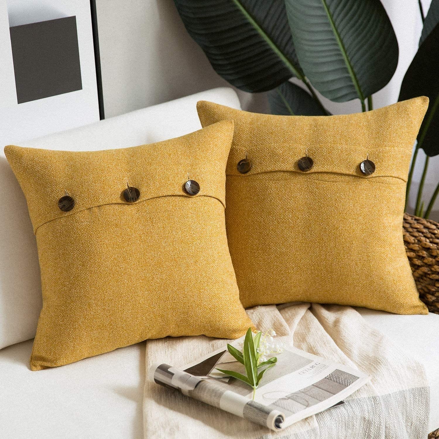 Triple-Button-Linen-Pillow-Covers