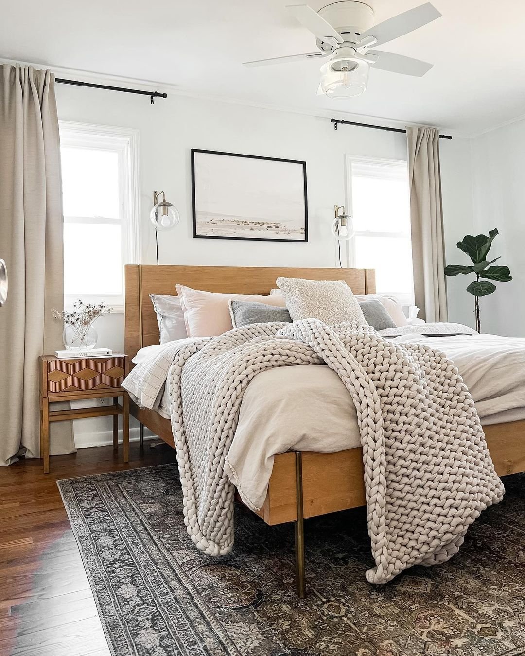 add a chunky knit throw blanket to any bed and it speaks to winter vibes