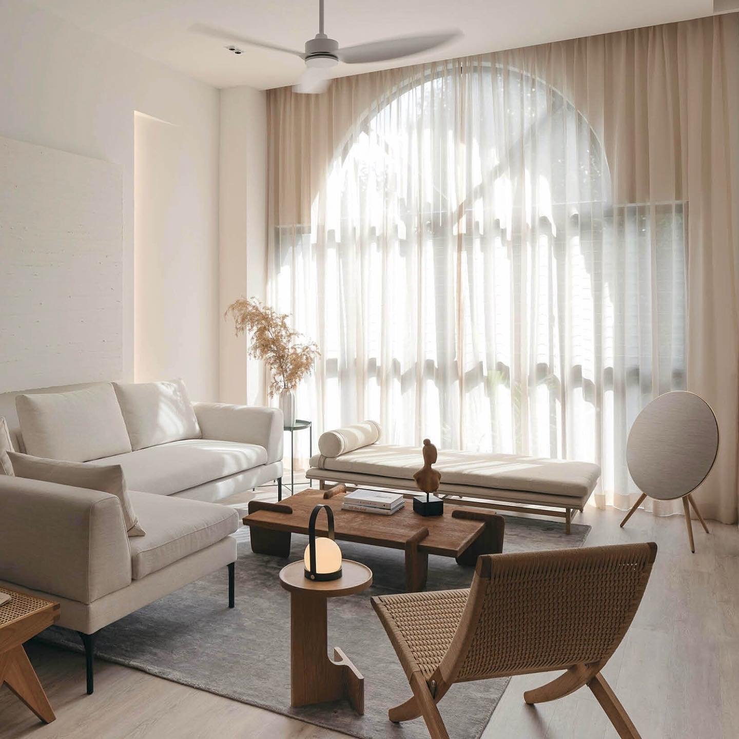 living room with minimalist furniture and a minimalist color palette